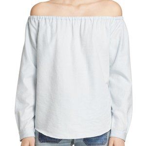 Rag & Bone Light Blue Off-the-Shoulder Shirt